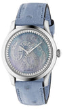 Gucci G Timeless Automatic Mother of Pearl Dial Blue Leather Strap Watch For Women - YA1264113 Buy Now By Gucci