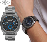Fossil Machine Chronograph Brown Dial Grey Steel Strap Watch for Men - FS4931 Buy Now By Fossil