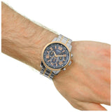 Guess Horizon Chronograph Blue Dial Two Tone Steel Strap Watch For Men - W0379G7 Buy Now By Guess
