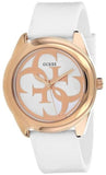 Guess G Twist White & Gold Dial White Silicone Strap Watch For Women - W0911L5 Buy Now By Guess