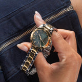 Guess Mist Analog Green Dial Two Tone Steel Strap Watch For Women - GW0723L1 Buy Now By Guess