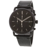 Fossil Commuter Black Dial Black Leather Strap Watch for for Men - FS5504 Buy Now By Fossil