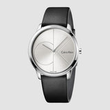 Calvin Klein Minimal Black Dial Black Leather Strap Watch for Men - K3M211C3 Buy Now By Calvin Klein
