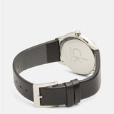 Calvin Klein Minimal Grey Dial Black Leather Strap Watch for Men - K3M221C3 Buy Now By Calvin Klein