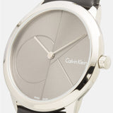 Calvin Klein Minimal Grey Dial Black Leather Strap Watch for Men - K3M221C3 Buy Now By Calvin Klein