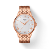 Tissot T Classic Tradition White Dial Rose Gold Steel Strap Watch For Women - T063.610.33.038.00 Buy Now By Tissot