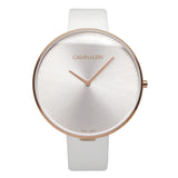 Calvin Klein Full Moon White Dial White Leather Strap Watch for Women - K8Y236L6 Buy Now By Calvin Klein