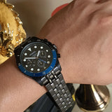 Fossil FB-01 Chronograph Black Dial Grey Steel Strap Watch for Men - FS5835 Buy Now By Fossil