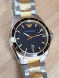 Emporio Armani Quartz Black Dial Two Tone Steel Strap Watch For Men - AR80017 Buy Now By Emporio Armani