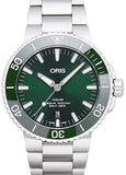 Oris Aquis Date Green Dial Silver Steel Strap Watch for Men - 0173377304157-0782405PEB Buy Now By Oris