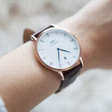 Daniel Wellington Dapper St Mawes White Dial Brown Leather Strap Watch For Women - DW00100091 Buy Now By Daniel Wellington