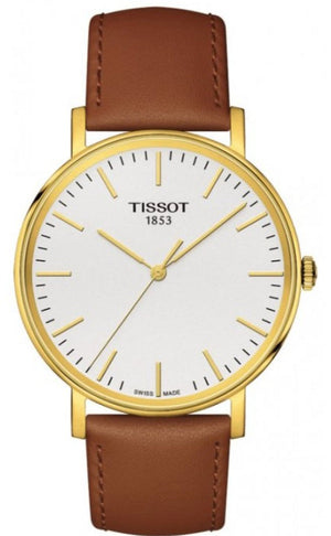 Tissot T Classic Everytime White Dial Brown Leather Strap Watch For Men - T109.410.36.031.00 Buy Now By Tissot