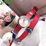 Versace V-Flare Quartz Silver Dial Red Leather Strap Watch for Women - VEBN00418 Buy Now By Versace