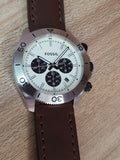 Fossil Retro Traveler Chronograph White Dial Brown Leather Strap Watch for Men - CH2886 Buy Now By Fossil