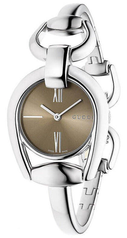 Gucci Horsebit Collection Quartz Brown Dial Silver Steel Strap Watch For Women - YA139501 Buy Now By Gucci