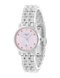 Tissot Carson Premium Lady Mother of Pearl Pink Dial Silver Steel Strap Watch For Women - T122.210.11.159.00 Buy Now By Tissot