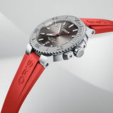 Oris Aquis Date Relief Grey Dial Red Rubber Strap Watch for Men - 0173377304153-0742466EB Buy Now By Oris