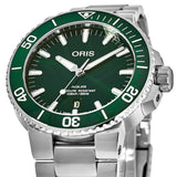 Oris Aquis Date Green Dial Silver Steel Strap Watch for Men - 0173377304157-0782405PEB Buy Now By Oris