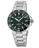 Oris Aquis Date Green Dial Silver Steel Strap Watch for Men - 0173377304157-0782405PEB Buy Now By Oris