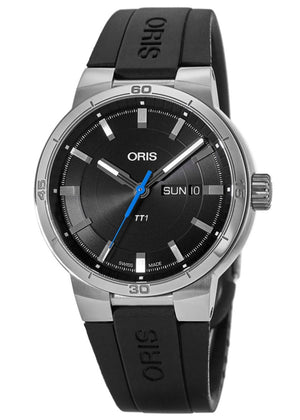 Oris TT1 Day Date Black Dial Black Rubber Strap Watch for Men - 0173577524154-0742406FC Buy Now By Oris