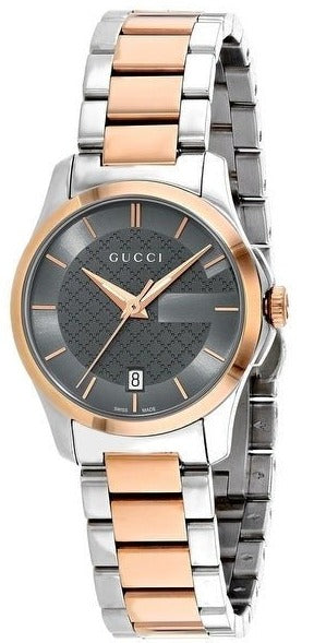 Gucci G Timeless Grey Dial Two Tone Steel Strap Watch For Women - YA126527 Buy Now By Gucci