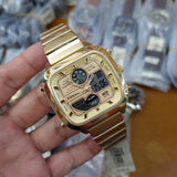 Fossil Retro Analog-Digital Gold Dial Gold Steel Strap Watch for Men - FS5889 Buy Now By Fossil