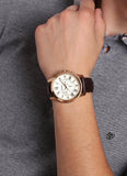 Fossil Grant Chronograph White Dial Brown Leather Strap Watch for Men - FS4991 Buy Now By Fossil