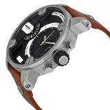 Diesel SBA Dual Time Black Dial Brown Leather Strap Watch For Men - DZ7264 Buy Now By Diesel