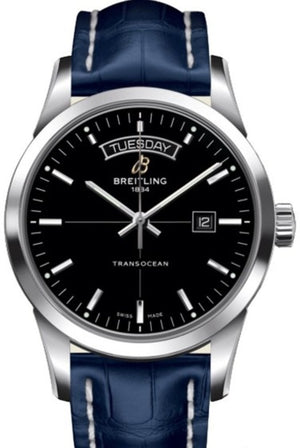 Breitling Transocean Day & Date 42mm Automatic Black Dial Black Leather Strap Mens Watch - A4531012/BB69/731P/ A20BA.1 Buy Now By Breitling