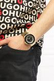 Guess Track Grey Dial Gold Steel Strap Watch for Men - GW0426G2 Buy Now By Guess
