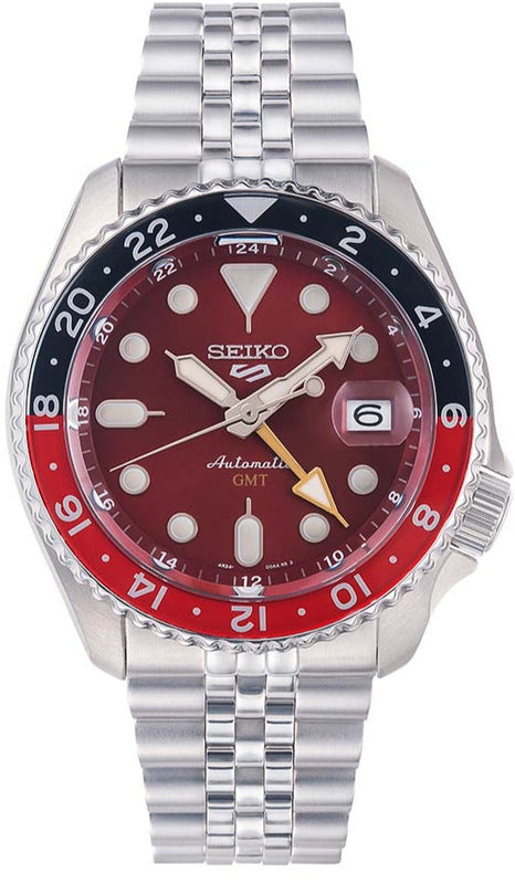 Seiko 5 Sports Thong Sia Limited Edition Red Dial Silver Steel Strap Watch For Men - SSK031K1 Buy Now By Seiko