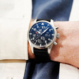 IWC Pilot's Watch Chronograph Black Dial Black Leather Strap Watch for Men - IW377709 Buy Now By IWC