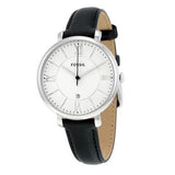 Fossil Jacqueline Quartz White Dial Black Leather Strap Watch for Women - ES3972 Buy Now By Fossil
