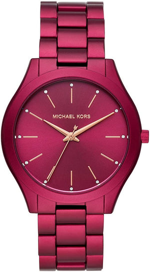 Michael Kors Slim Runway Red Dial Red Steel Strap Watch For Women - MK4505 Buy Now By Michael Kors