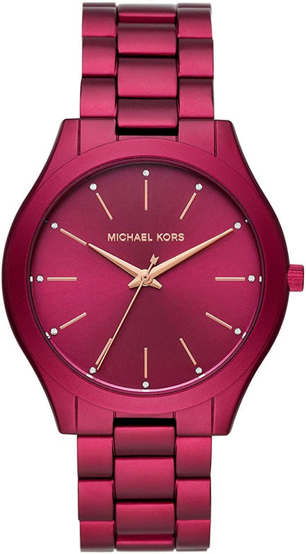 Michael Kors Slim Runway Red Dial Red Steel Strap Watch For Women - MK4505 Buy Now By Michael Kors