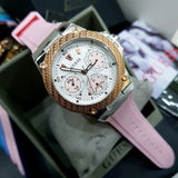 Guess White Dial Pink Silicone Strap Watch For Women - W1049L4 Buy Now By Guess
