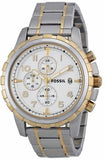 Fossil Dean Chronograph White Dial Silver Steel Strap Watch for Men - FS4795 Buy Now By Fossil