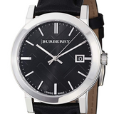 Burberry The City Black Dial Black Leather Strap Watch for Men - BU9009 Buy Now By Burberry
