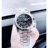 Guess Commander Chronograph Black Dial Silver Steel Strap Watch for Men - GW0056G1 Buy Now By Guess