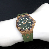 Maurice Lacroix Aikon Venturer Bronze Dial Green Rubber Strap Watch For Men - AI6058-BRZ01-630-1 Buy Now By Maurice Lacroix