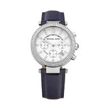 Michael Kors Parker White Dial Navy Blue Leather Strap Watch for Women - MK2293 Buy Now By Michael Kors