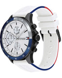 Tommy Hilfiger Bank Chronograph White Dial White Rubber Strap Watch for Men - 1791723 Buy Now By Tommy Hilfiger