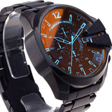 Diesel Mega Chief Chronograph Black Dial Black Steel Strap Watch For Men - DZ4318 Buy Now By Diesel