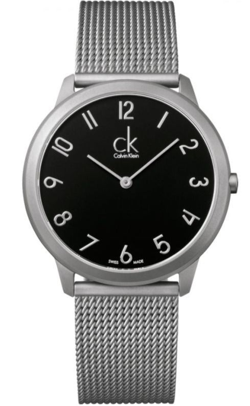 Calvin Klein Minimal Black Dial Silver Mesh Bracelet Watch for Men - K3M51151 Buy Now By Calvin Klein