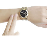 Marc Jacobs Blade Chronograph Black Dial Gold Steel Strap Watch for Women - MBM3309 Buy Now By Marc Jacobs