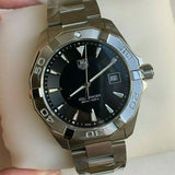 Tag Heuer Aquaracer 41mm Quartz Black Dial Silver Steel Strap Watch for Men - WAY1110.BA0928
