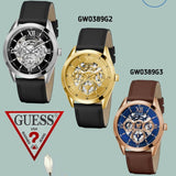 Guess Tailor Gold Dial Black Leather Strap Watch for Men - GW0389G2 Buy Now By Guess