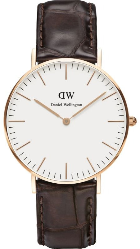 Daniel Wellington Classic York White Dial Brown Leather Strap Watch For Women - DW00100038 Buy Now By Daniel Wellington
