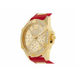 Guess Frontier Diamonds Gold Dial Red Rubber Strap Watch for Women - GW0045L2 Buy Now By Guess