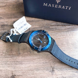 Maserati Potenza Black Dial 42mm Blue Leather Strap Watch For Men - R8851108007 Buy Now By Maserati